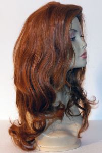 available for rent: elegant and sexy auburn red wig in human hair with dark brown streaks