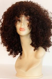 available for rent: very curly and full of volume hair wig, darkest brown, stunning and sexy