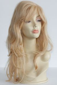 available for rent: ash blonde human hair wig, very thick and dense hair (180%), curly, very natural nad glamourous look