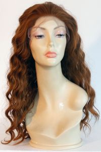 available for rent: chestnut brown curly wig with lacefront hair, long