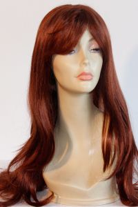 available for rent: ultra long fire red wig with bangs